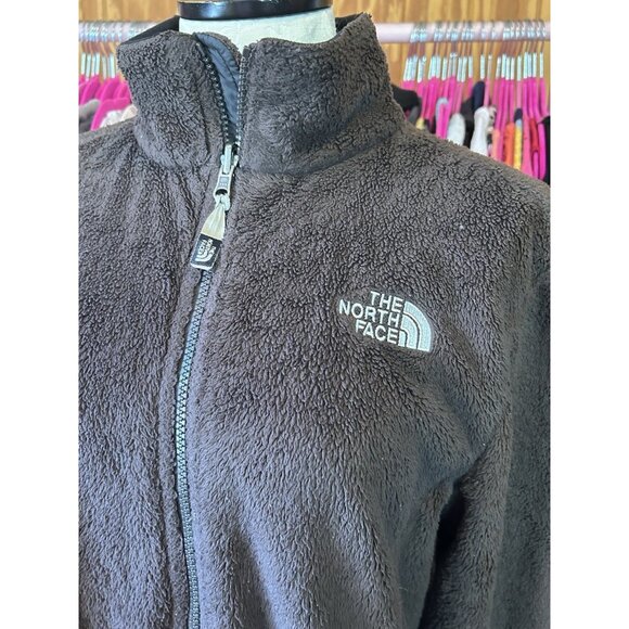 The North Face Chocolate Brown Fleece Women's Sz M Full Zip Pockets Logo Jacket - Picture 4 of 13